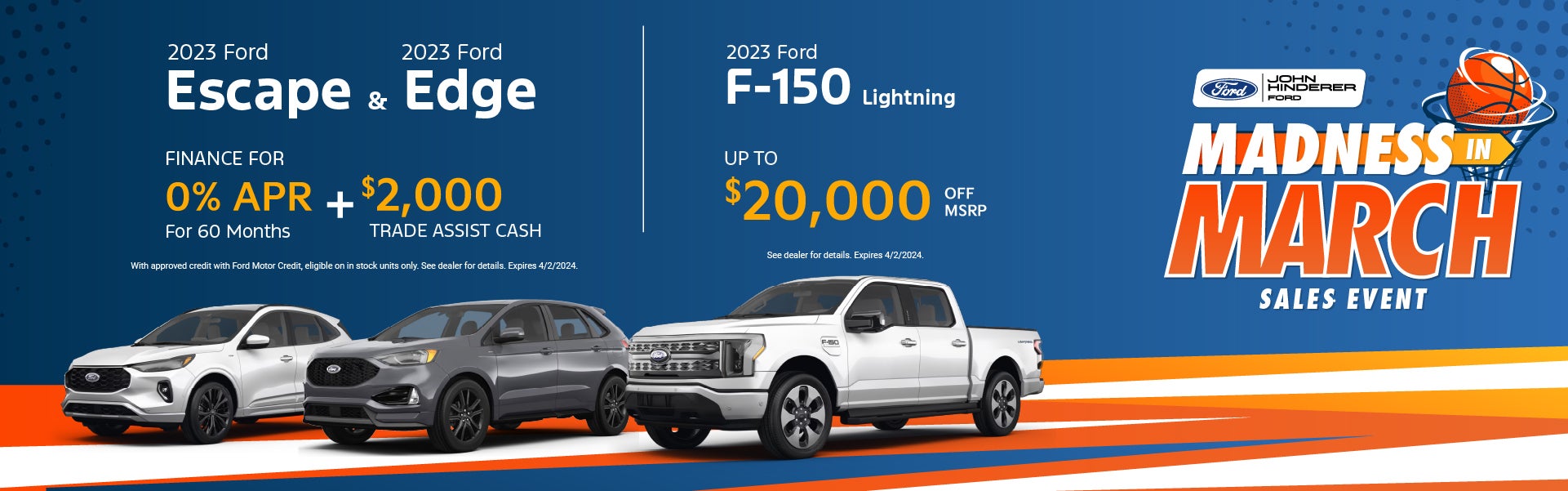 Savings on 2023 Excapes, Edges, and F-150 Lightnings