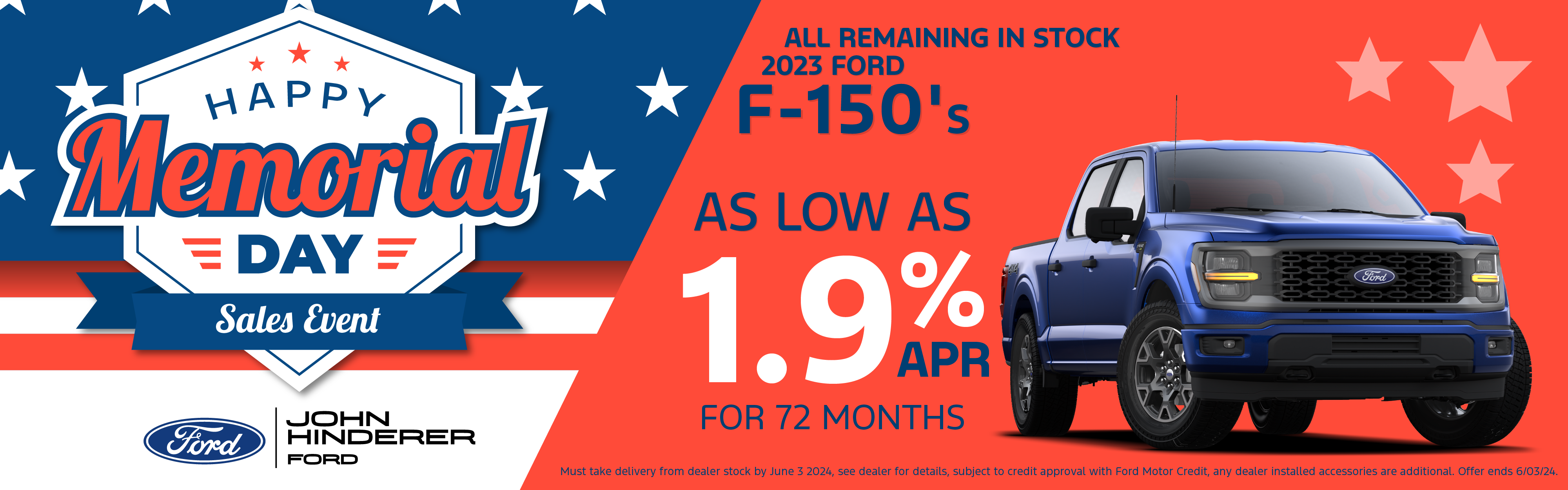 As low as 1.9% APR for 72 months on 2023 F-150s