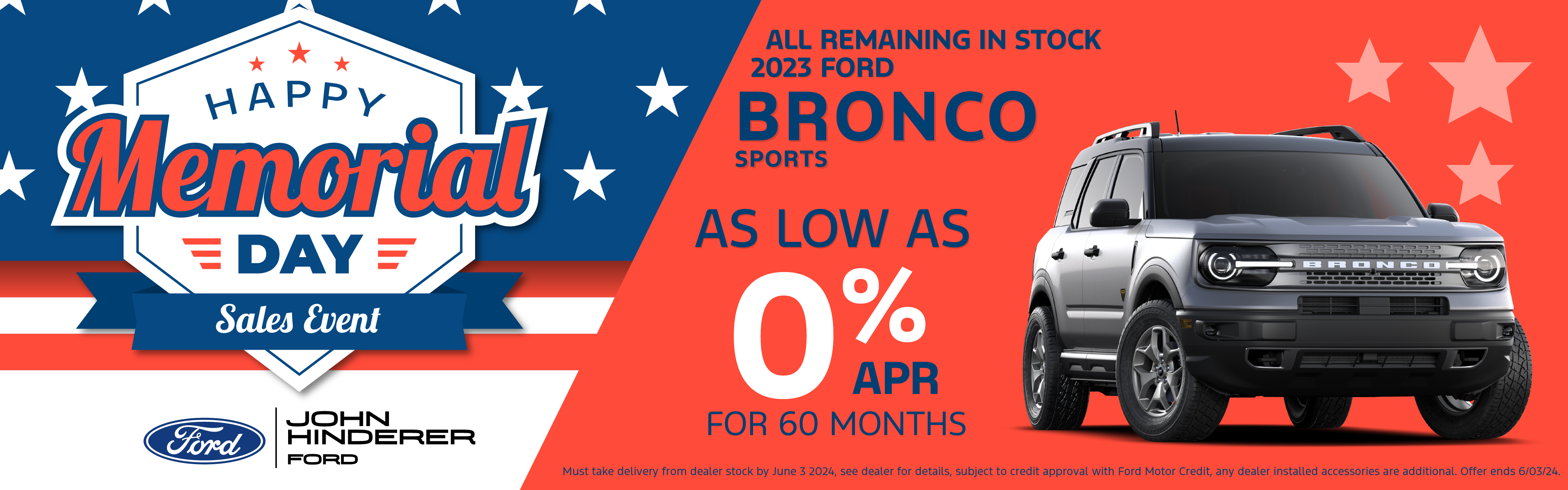 As low as 0% APR for 60 months on 2023 Bronco Sports